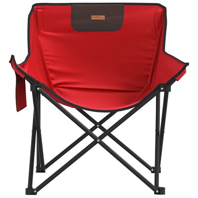 vidaXL Camping Chairs with Pocket Foldable 2 pcs Red