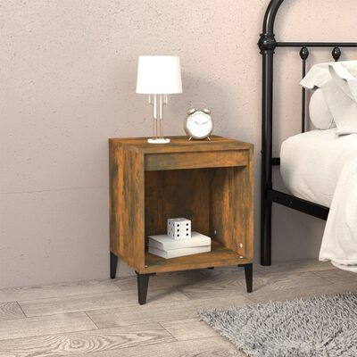 vidaXL Bedside Cabinet Smoked Oak 40x35x50 cm