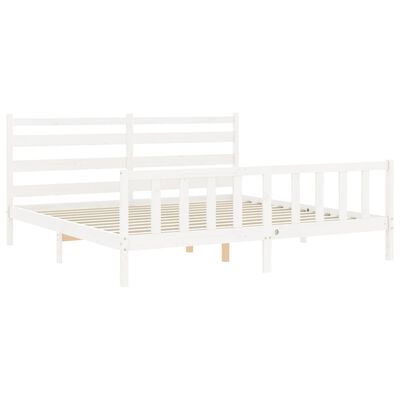 vidaXL Bed Frame without Mattress White 200x200 cm Solid Wood Pine