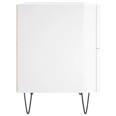 vidaXL Bedside Cabinet High Gloss White 40x35x47.5 cm Engineered Wood