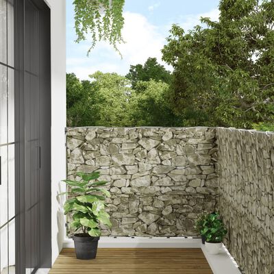 vidaXL Balcony Privacy Screen Stone Look 600x120 cm PVC