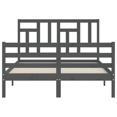 vidaXL Bed Frame without Mattress Grey 140x190 cm Solid Wood