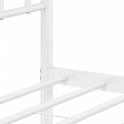 vidaXL Metal Bed Frame without Mattress with Footboard White 180x200 cm Super King