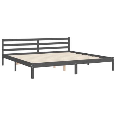 vidaXL Bed Frame without Mattress Grey 200x200 cm Solid Wood Pine