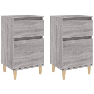 vidaXL Bedside Cabinets 2 pcs Grey Sonoma 40x35x70 cm