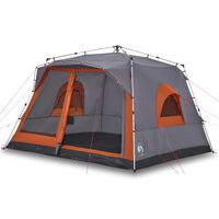 vidaXL Family Tent Cabin 7-Person Grey and Orange Quick Release
