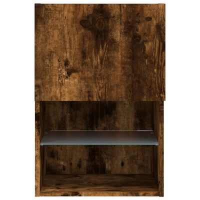 vidaXL TV Cabinet with LED Lights Smoked Oak 40.5x30x60 cm