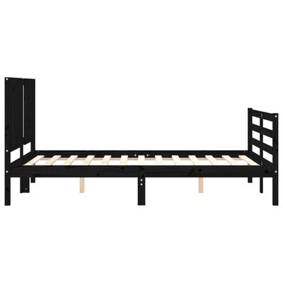 vidaXL Bed Frame without Mattress Black 120x200 cm Solid Wood