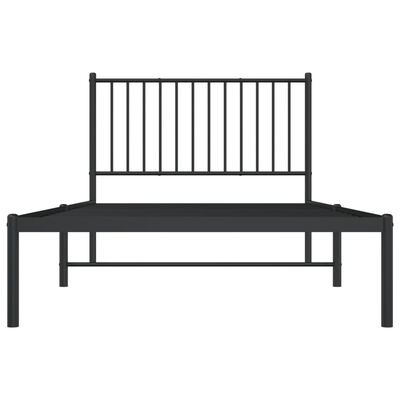 vidaXL Metal Bed Frame without Mattress with Headboard Black 100x200 cm