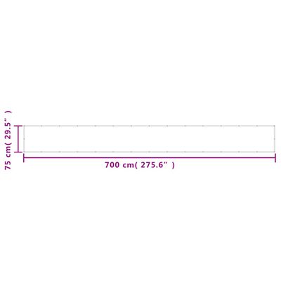 vidaXL Balcony Screen White 75x700 cm 100% Polyester Oxford