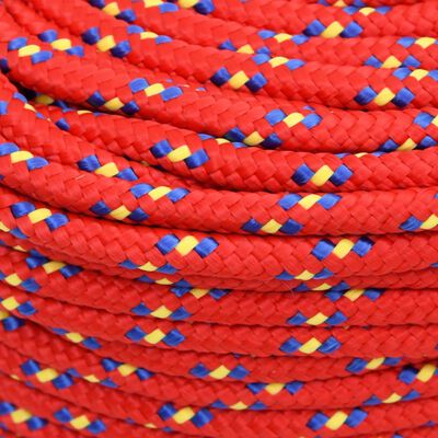 vidaXL Boat Rope Red 6 mm 50 m Polypropylene