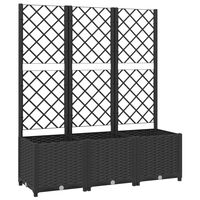 vidaXL Garden Planter with Trellis Black 120x40x136 cm PP