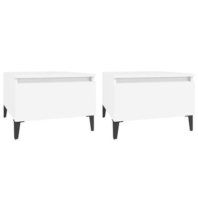 vidaXL Side Tables 2 pcs White 50x46x35 cm Engineered Wood