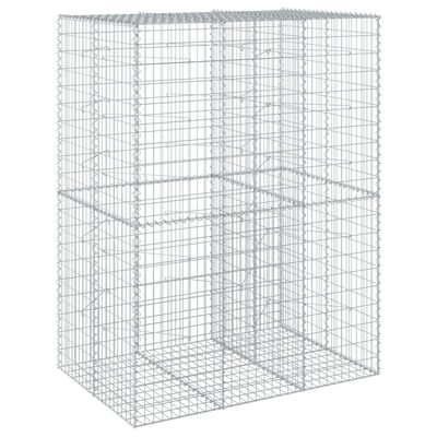 vidaXL Gabion Basket with Cover 150x100x200 cm Galvanised Iron