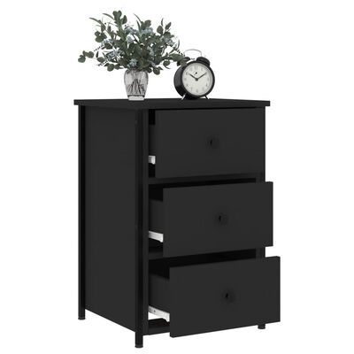 vidaXL Bedside Cabinets 2 pcs Black 40x36x60 cm Engineered Wood