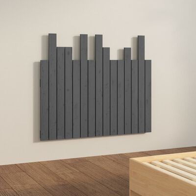 vidaXL Wall Headboard Grey 95.5x3x80 cm Solid Wood Pine