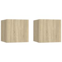 vidaXL Wall Mounted TV Cabinets 2 pcs Sonoma Oak 30.5x30x30 cm