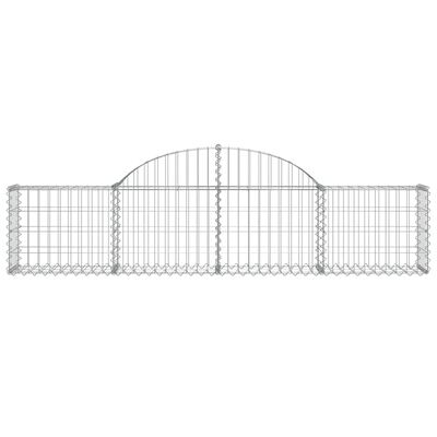 vidaXL Arched Gabion Baskets 25 pcs 200x30x40/60 cm Galvanised Iron