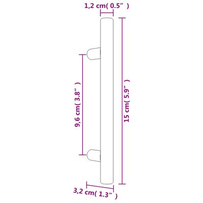 vidaXL Cabinet Handles 10 pcs Silver 96 mm Stainless Steel