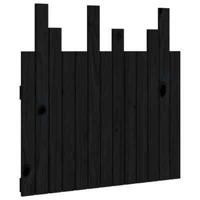 vidaXL Wall Headboard Black 82.5x3x80 cm Solid Wood Pine