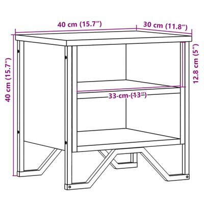 vidaXL Bedside Cabinet Black 40x30x40 cm Engineered Wood