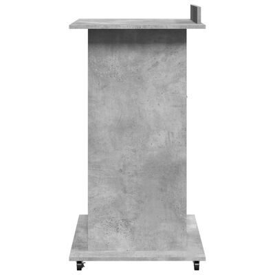 vidaXL Lectern with Wheels & Drawer Concrete Grey 55x55x107 cm Engineered Wood