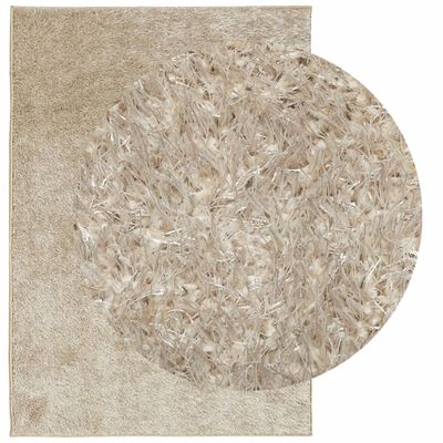 vidaXL Rug ISTAN High Pile Shiny Look Beige 120x170 cm