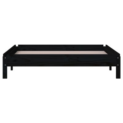 vidaXL Stack Bed without Mattress Black 100x200 cm Solid Wood Pine