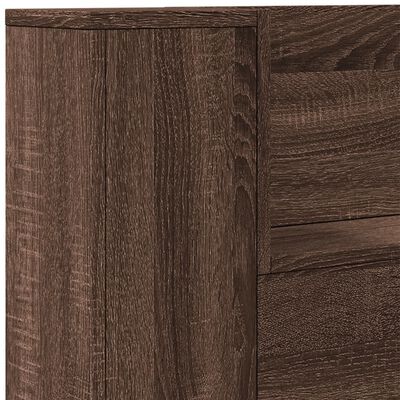 vidaXL Headboard Cabinet with LED Brown Oak 180x16.5x103.5 cm