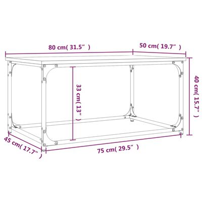 vidaXL Coffee Table Black 80x50x40 cm Engineered Wood and Iron