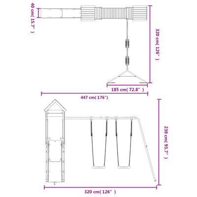 vidaXL Outdoor Playset Impregnated Wood Pine