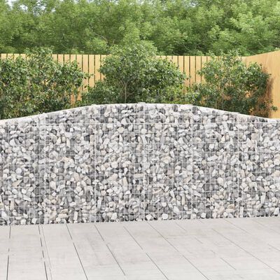 vidaXL Arched Gabion Baskets 9 pcs 400x30x100/120 cm Galvanised Iron