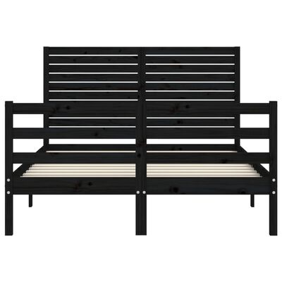 vidaXL Bed Frame without Mattress Black 120x200 cm Solid Wood