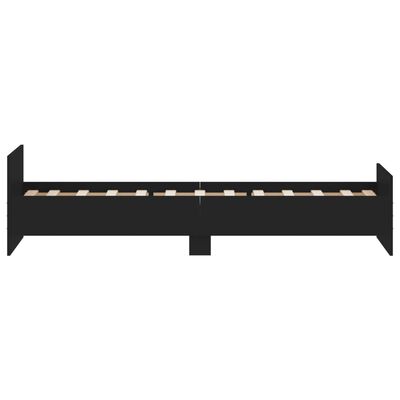 vidaXL Bed Frame without Mattress Black 75x190 cm Small Single Engineered Wood