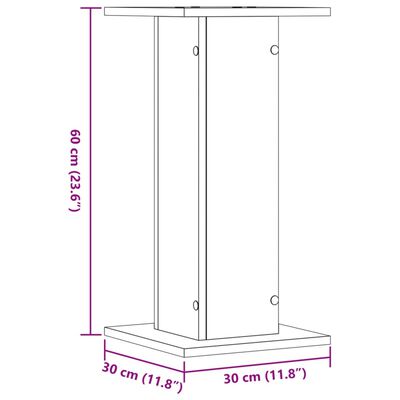 vidaXL Speaker Stands 2 pcs Brown Oak 30x30x60 cm Engineered Wood