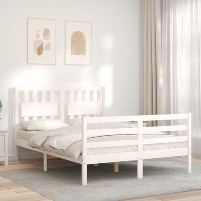 vidaXL Bed Frame without Mattress White 140x200 cm Solid Wood