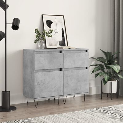 vidaXL Sideboards 2 pcs Concrete Grey 40x35x70 cm Engineered Wood