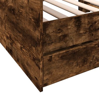 vidaXL Daybed with Drawers without Mattress Smoked Oak 75x190 cm Small Single