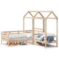 vidaXL Day Bed and Bench Set with Roof without Mattress 80x200 cm