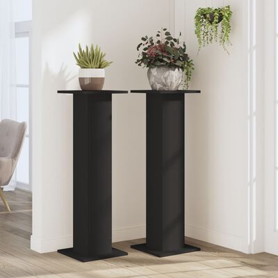 vidaXL Plant Stands 2 pcs Black 30x30x95 cm Engineered Wood