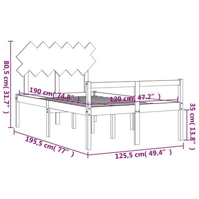 vidaXL Senior Bed without Mattress White Small Double Solid Wood