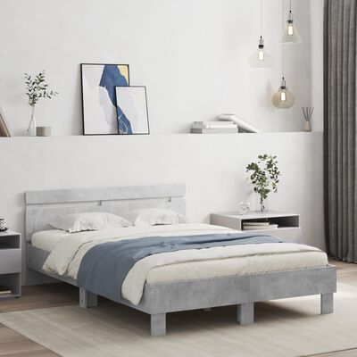 vidaXL Bed Frame without Mattress Concrete Grey 135x190 cm Double