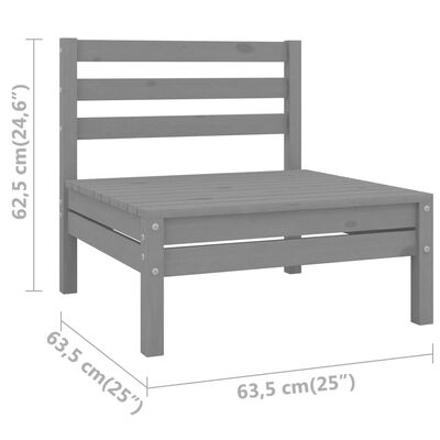 vidaXL 4 Piece Garden Lounge Set Solid Pinewood Grey