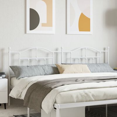 vidaXL Metal Headboard White 193 cm