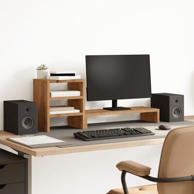 vidaXL Monitor Stand with Desk Organiser Artisian Oak Engineered Wood