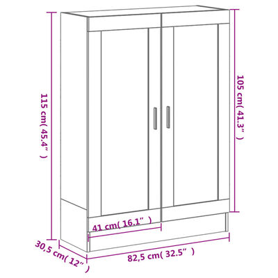 vidaXL Book Cabinet Brown Oak 82.5x30.5x115 cm Engineered Wood