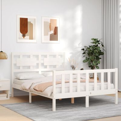 vidaXL Bed Frame without Mattress White 140x200 cm Solid Wood Pine