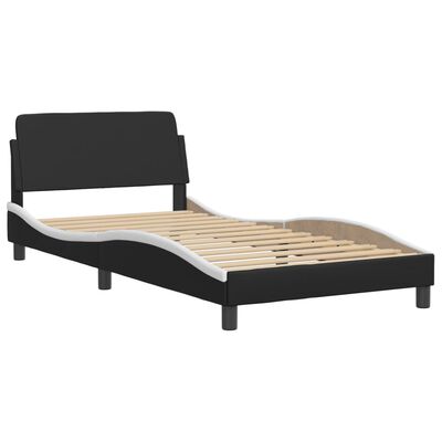 vidaXL Bed Frame with LED without Mattress Black and White 100x200 cm