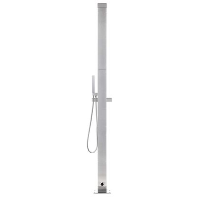 vidaXL Garden Shower with Brown Base 225 cm Stainless Steel