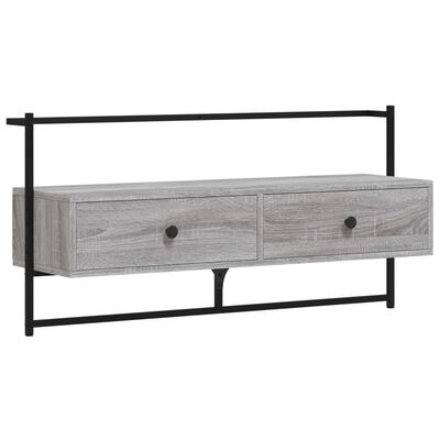 vidaXL TV Cabinet Wall-mounted Grey Sonoma 100.5x30x51 cm Engineered Wood